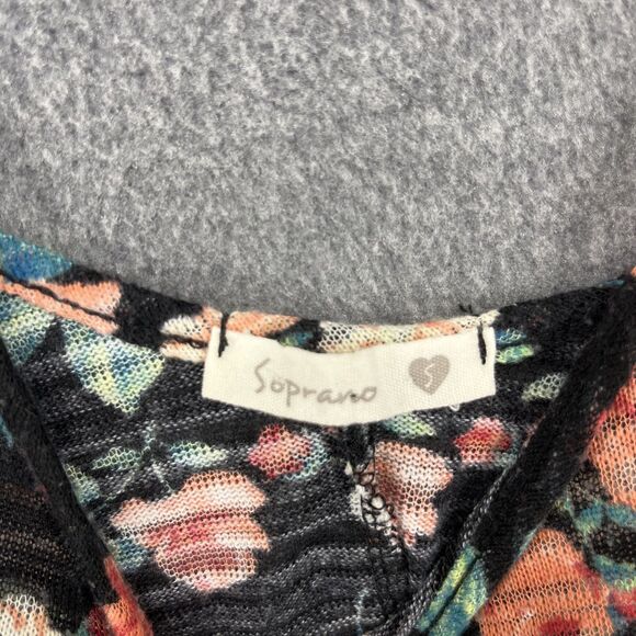 Soprano Tank Top Womens Small Black Floral Rose Y2K Sleeveless Camisole USA - Picture 8 of 14